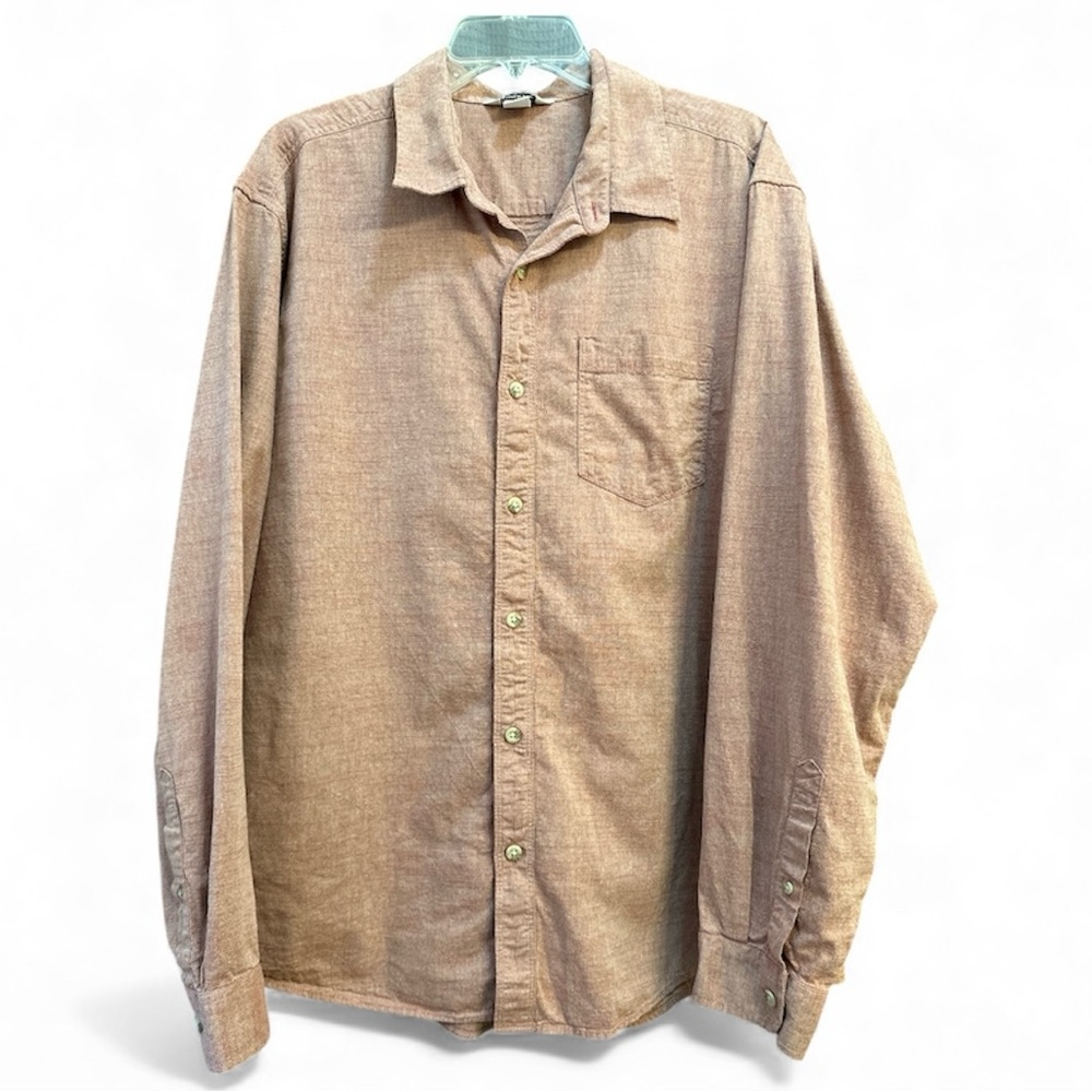 Eddie Bauer Men’s Button Down Shirt 100% Cotton Longsleeve XL Red Casual